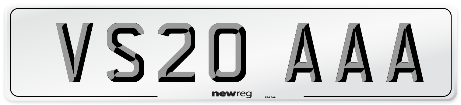 VS20 AAA Number Plate from New Reg